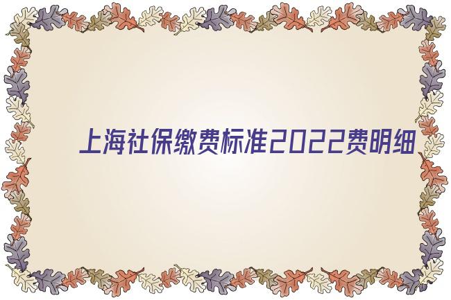 上海社保繳費標(biāo)準(zhǔn)2022費明細