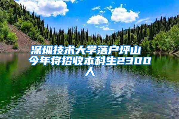 深圳技術(shù)大學(xué)落戶坪山 今年將招收本科生2300人