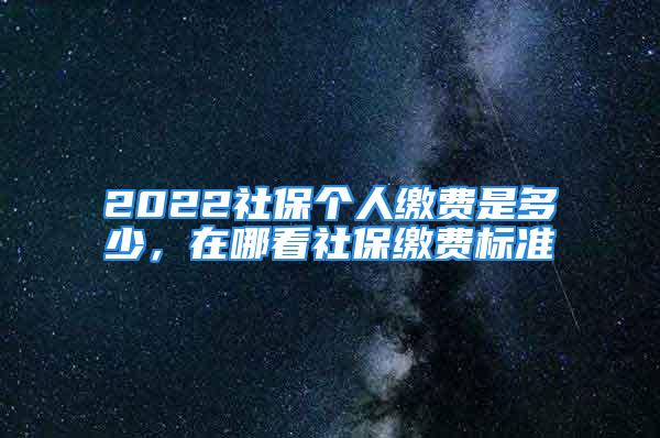 2022社保個(gè)人繳費(fèi)是多少，在哪看社保繳費(fèi)標(biāo)準(zhǔn)