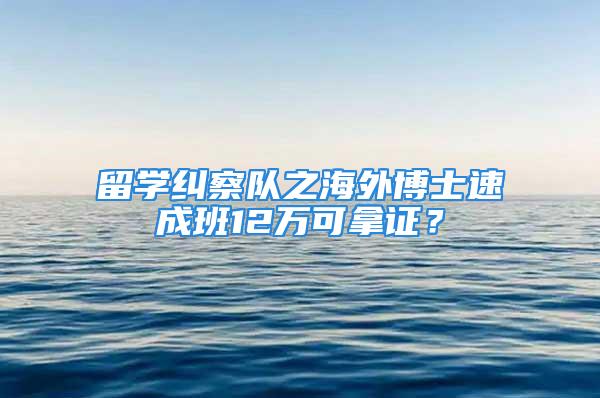 留學(xué)糾察隊之海外博士速成班12萬可拿證？