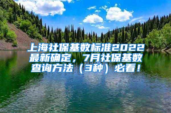 上海社?；鶖?shù)標準2022最新確定，7月社?；鶖?shù)查詢方法（3種）必看！