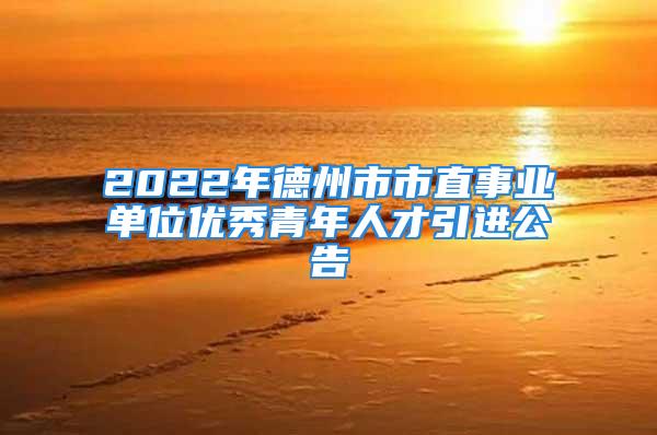 2022年德州市市直事業(yè)單位優(yōu)秀青年人才引進(jìn)公告