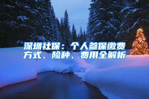 深圳社保：個人參保繳費方式、險種、費用全解析