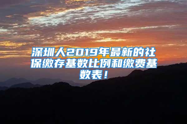 深圳人2019年最新的社保繳存基數(shù)比例和繳費基數(shù)表！