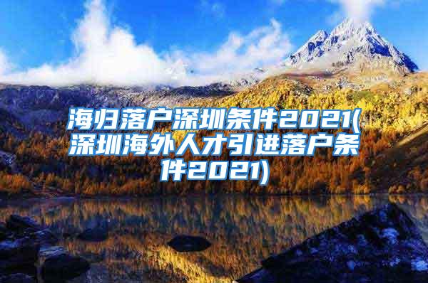 海歸落戶深圳條件2021(深圳海外人才引進(jìn)落戶條件2021)