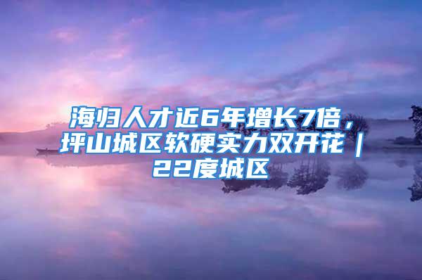 海歸人才近6年增長(zhǎng)7倍，坪山城區(qū)軟硬實(shí)力雙開花｜22度城區(qū)⑧