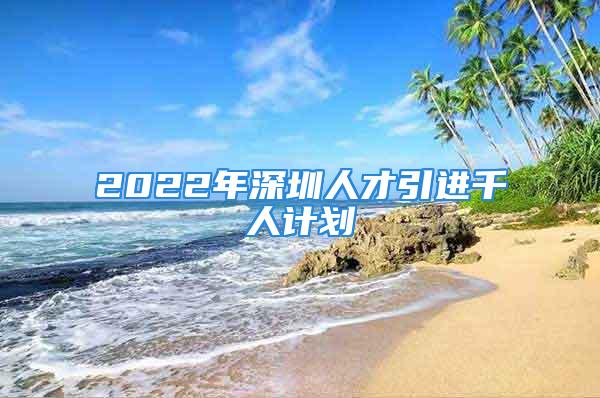 2022年深圳人才引進(jìn)千人計(jì)劃