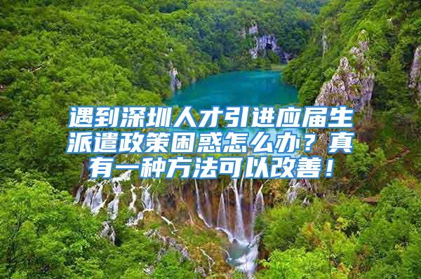 遇到深圳人才引進(jìn)應(yīng)屆生派遣政策困惑怎么辦？真有一種方法可以改善！