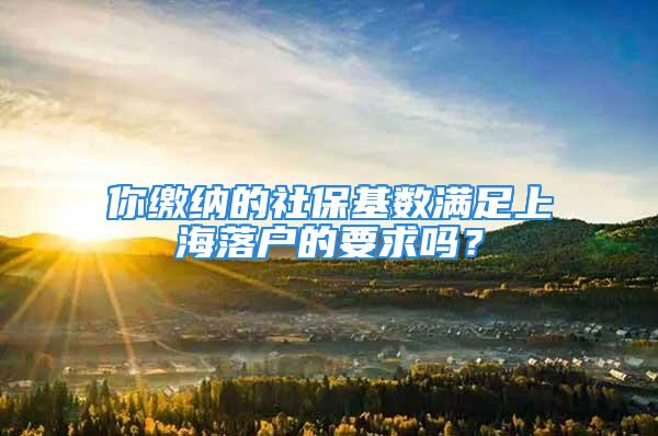 你繳納的社?；鶖?shù)滿足上海落戶的要求嗎？