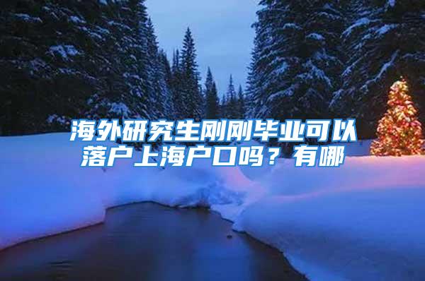 海外研究生剛剛畢業(yè)可以落戶上海戶口嗎？有哪