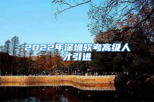 2022年深圳軟考高級人才引進(jìn)