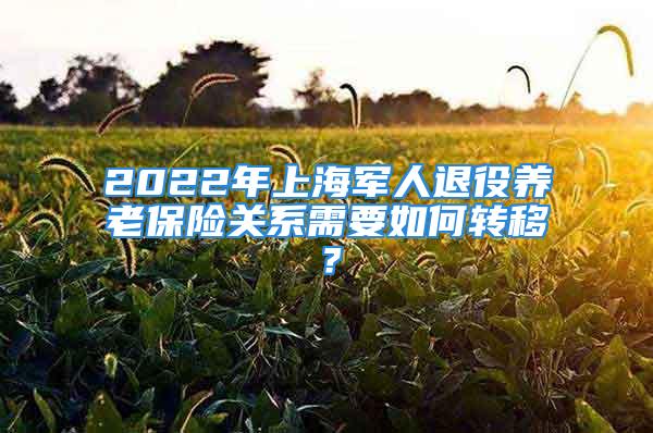 2022年上海軍人退役養(yǎng)老保險(xiǎn)關(guān)系需要如何轉(zhuǎn)移？