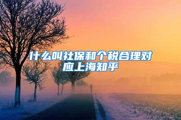 什么叫社保和個稅合理對應(yīng)上海知乎