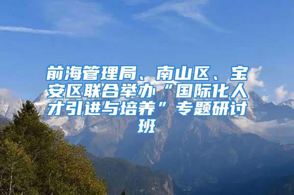 前海管理局、南山區(qū)、寶安區(qū)聯(lián)合舉辦“國際化人才引進與培養(yǎng)”專題研討班