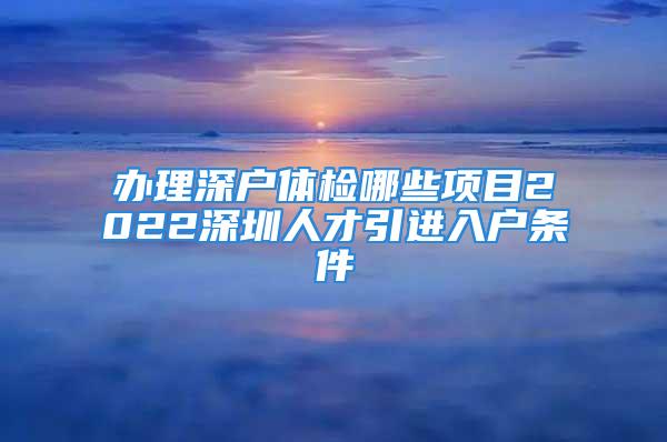 辦理深戶體檢哪些項目2022深圳人才引進入戶條件