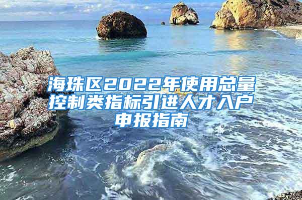 海珠區(qū)2022年使用總量控制類(lèi)指標(biāo)引進(jìn)人才入戶申報(bào)指南