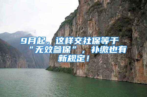 9月起，這樣交社保等于“無效參?！?，補(bǔ)繳也有新規(guī)定！