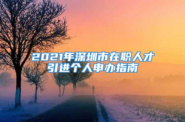 2021年深圳市在職人才引進個人申辦指南