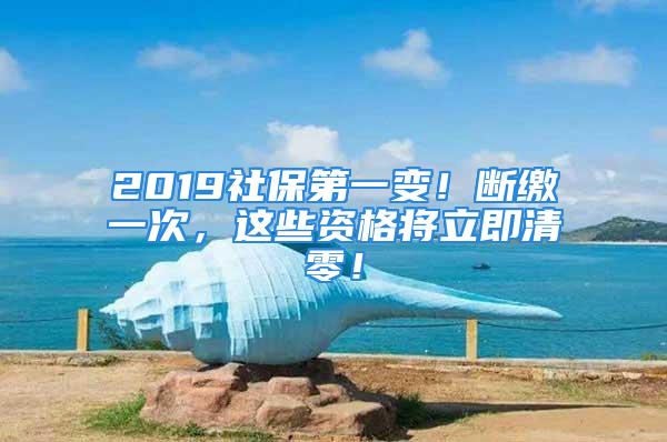 2019社保第一變！斷繳一次，這些資格將立即清零！