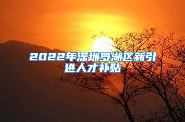 2022年深圳羅湖區(qū)新引進(jìn)人才補(bǔ)貼