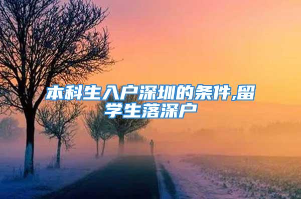 本科生入戶深圳的條件,留學(xué)生落深戶