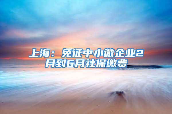 上海：免征中小微企業(yè)2月到6月社保繳費(fèi)