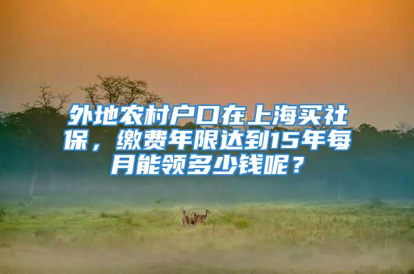 外地農(nóng)村戶口在上海買社保，繳費(fèi)年限達(dá)到15年每月能領(lǐng)多少錢呢？