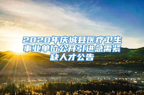 2020年慶城縣醫(yī)療衛(wèi)生事業(yè)單位公開引進(jìn)急需緊缺人才公告