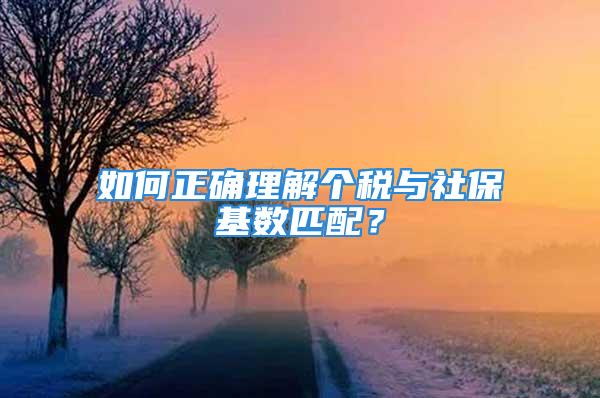 如何正確理解個(gè)稅與社?；鶖?shù)匹配？