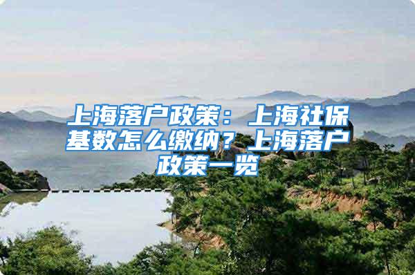 上海落戶政策：上海社?；鶖?shù)怎么繳納？上海落戶政策一覽