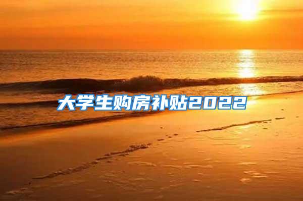 大學(xué)生購(gòu)房補(bǔ)貼2022