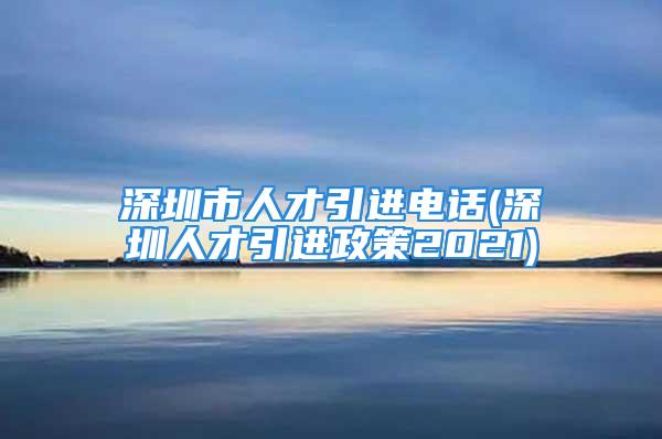 深圳市人才引進電話(深圳人才引進政策2021)