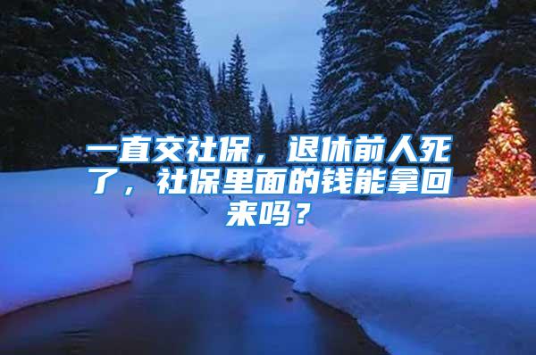 一直交社保，退休前人死了，社保里面的錢能拿回來嗎？