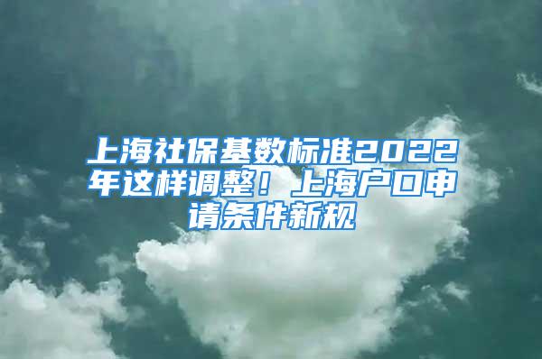 上海社?；鶖?shù)標(biāo)準(zhǔn)2022年這樣調(diào)整！上海戶口申請(qǐng)條件新規(guī)