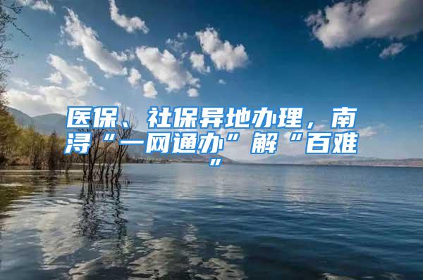 醫(yī)保、社保異地辦理，南潯“一網(wǎng)通辦”解“百難”