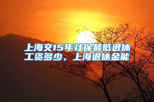 上海交15年社保最低退休工資多少，上海退休金能