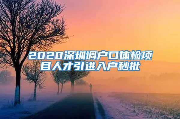 2020深圳調(diào)戶口體檢項(xiàng)目人才引進(jìn)入戶秒批