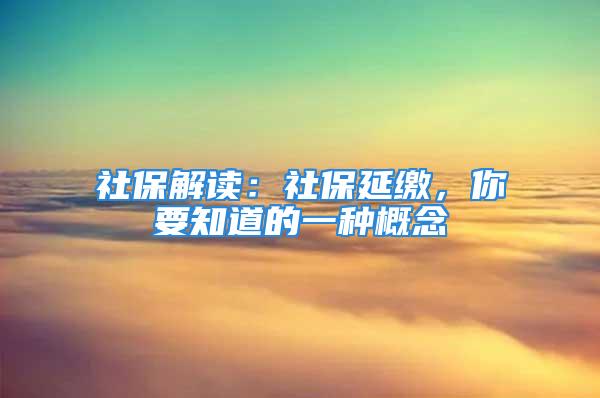 社保解讀：社保延繳，你要知道的一種概念