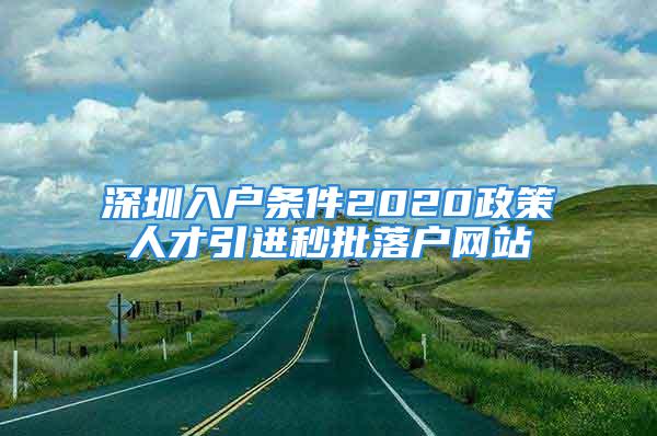 深圳入戶條件2020政策人才引進(jìn)秒批落戶網(wǎng)站