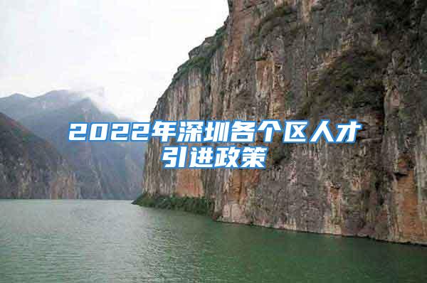 2022年深圳各個區(qū)人才引進(jìn)政策