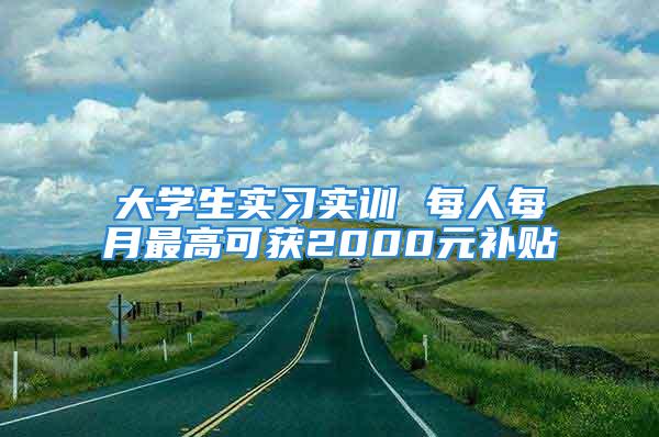 大學(xué)生實(shí)習(xí)實(shí)訓(xùn) 每人每月最高可獲2000元補(bǔ)貼