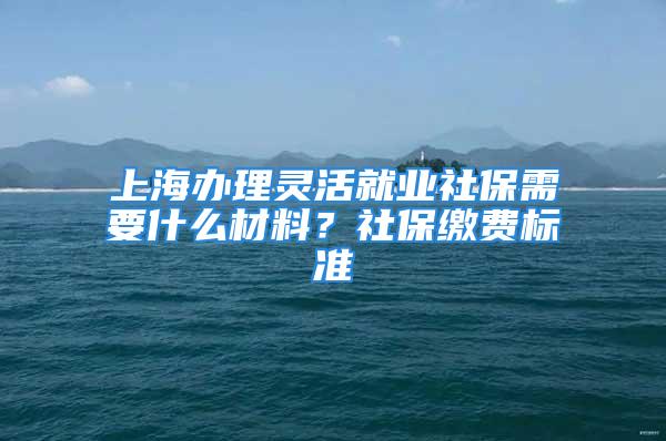 上海辦理靈活就業(yè)社保需要什么材料？社保繳費標準