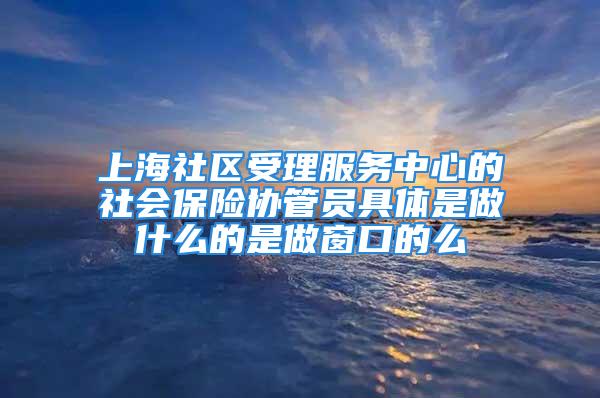 上海社區(qū)受理服務(wù)中心的社會保險協(xié)管員具體是做什么的是做窗口的么