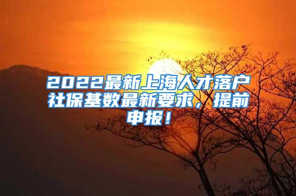 2022最新上海人才落戶社?；鶖?shù)最新要求，提前申報(bào)！