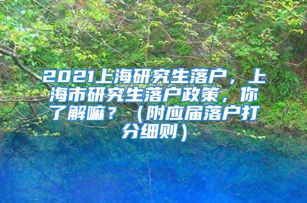 2021上海研究生落戶，上海市研究生落戶政策，你了解嘛？（附應屆落戶打分細則）