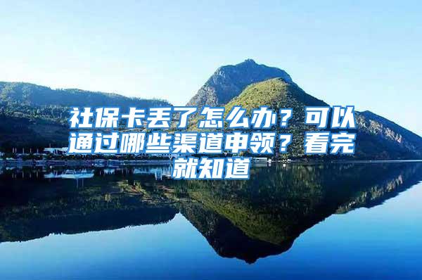 社?？▉G了怎么辦？可以通過哪些渠道申領(lǐng)？看完就知道→