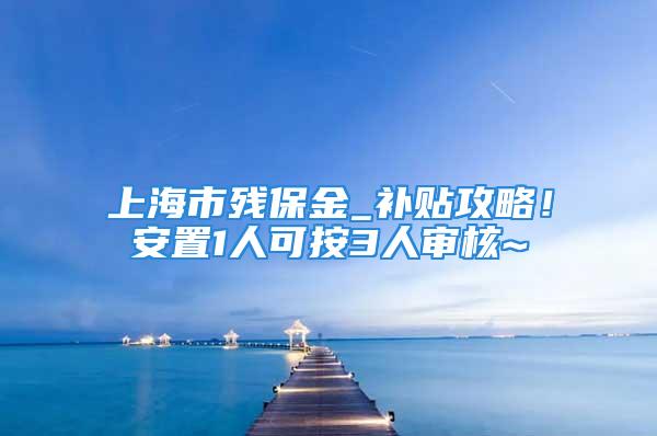 上海市殘保金_補貼攻略！安置1人可按3人審核~