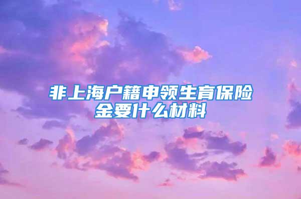 非上海戶籍申領(lǐng)生育保險金要什么材料