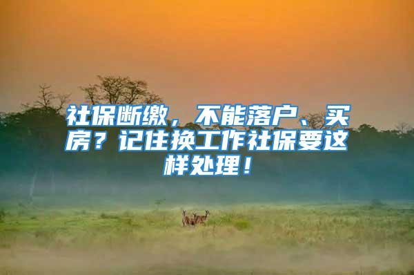 社保斷繳，不能落戶、買房？記住換工作社保要這樣處理！