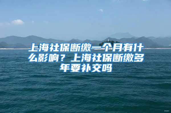 上海社保斷繳一個(gè)月有什么影響？上海社保斷繳多年要補(bǔ)交嗎